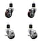Service Caster 3'' Maroon Poly Wheel Swivel 1-7/8'' Expanding Stem Caster Set 2 Brakes, 4PK SCC-EX20S314-PPUB-MRN-2-TLB-2-178 - alternate 1